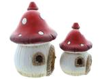 LED-Haus Pilz Set 2tlg. Stein - 6 x 16 x 6 cm