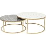 Tables basses Mystic (lot de 2) Doré - Pierre - 90 x 55 x 90 cm