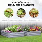 Hochbeet-Set 845-517GY Grau - Metall - 100 x 30 x 100 cm