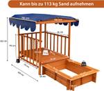 Hölzerner Sandkasten für Kinder Braun - Holzwerkstoff - 112 x 116 x 112 cm