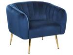 Fauteuil LACONIA Bleu - Bleu foncé - Doré