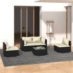 Garten-Lounge-Set (5-teilig) 3013635-6 Schwarz - Creme - Weiß