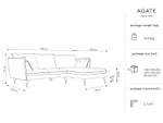 Ecksofa AGATE 4 Sitzplätze Hochglanz Petrol