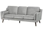 3-Sitzer Sofa LOKKA Grau - Hellgrau - Eiche Dunkel