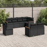 Gartensitzgruppe K5993(8-tlg) Schwarz - Massivholz - 69 x 62 x 62 cm