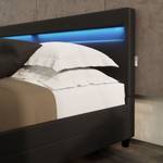 LED Bett NUBE Schwarz - Kunststoff - Kunstleder - 208 x 85 x 214 cm