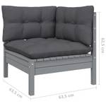 8-tlg. Garten-Lounge-Set mit Kissen Grau