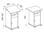 Tisch Wagen Beamer Projektor Neta Tür Schwarz - Holzwerkstoff - 60 x 108 x 50 cm