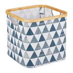 Aufbewahrungsbox Stoff Blau - Braun - Weiß - Bambus - Textil - 34 x 31 x 34 cm