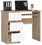 Bureau d'ordinateur A-6 gauche CLP Imitation chêne de Sonoma - Blanc