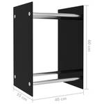 Kaminholzregal 3002580 Schwarz - Glas - Metall - 35 x 60 x 40 cm