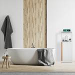 Étagère salle de bain et panier à linge Beige - Marron - Blanc - Bambou - Bois manufacturé - Matière plastique - 36 x 98 x 30 cm