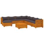 Garten-Lounge-Set (9-teilig) 3087322 Grau - Massivholz - Holzart/Dekor - 68 x 30 x 68 cm