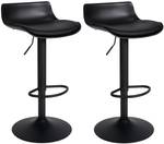 Tabourets de bar Aveiro Lot de 2 Noir