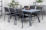 Gartenmöbel-Set Virya (7-teilig) Schwarz - Metall - 100 x 74 x 200 cm