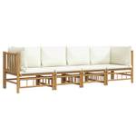 Salon de jardin 3028492-16 (lot de 4) Blanc - Bambou - 69 x 65 x 69 cm