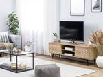 Meuble TV TORVI Marron - Blanc - Bois manufacturé - 160 x 50 x 40 cm