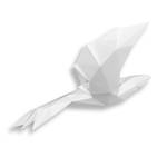 Harz-Skulptur Origami-Vogel Weiß