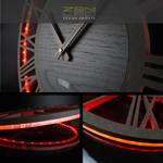 LED XXL RGB HOLZ Retro Wanduhr 3D 脴70cm
