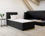 Einzelbett Boxspringbett Bastiano Mini Schwarz - Breite: 90 cm - Bettkasten links