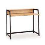 Schreibtisch Naia 1 Regal Eiche/Schwarz Braun - Holzwerkstoff - 105 x 92 x 56 cm