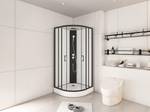 Cabine douche simple ROVATA Noir - Verre - 80 x 200 x 80 cm