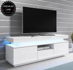 TV-Lowboard Persis - Weiß Weiß - Holzwerkstoff - Kunststoff - 130 x 46 x 35 cm