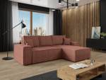 Ecksofa Malaga L Cord Rosé - Ecke davorstehend rechts