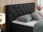 Boxspringbett KING VELEN Schwarz - Breite: 200 cm - H4 - Kunstleder