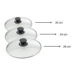 Set de 3 couvercles de cuisson Métal - 29 x 8 x 29 cm