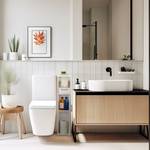 Support papier toilette blanc Argenté - Blanc - Bambou - Bois manufacturé - Métal - 22 x 88 x 18 cm