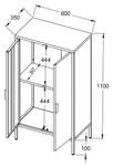 Kommode Flokas Schwarz - Metall - 60 x 110 x 35 cm