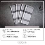 4er Set Geschirrtücher Streifen Grau - Textil - 50 x 1 x 70 cm