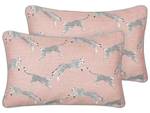 Coussin décoratif ARALES Noir - Gris - Rose foncé - Blanc - 30 x 10 x 50 cm