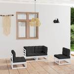 Salon de jardin (lot de 4) 3009891-2 Anthracite - Blanc