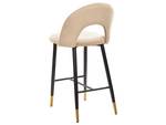 Tabouret de bar FALTON Beige - Noir - Doré