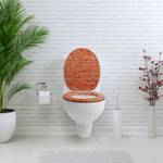 WC-Sitz mit Absenkautomatik - Bricks Braun - Rot - Holzwerkstoff - 38 x 5 x 44 cm