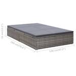 Gartenliege Grau - Polyrattan - 120 x 31 x 194 cm