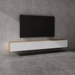 TV Lowboard Fernsehschrank02 Eiche Wotan Dekor - Weiß - Tiefe: 240 cm