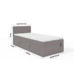 Einzelbett Boxspringbett Menorca Mini Dunkelbraun - Breite: 80 cm - Bettkasten links