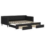 Lit de jour avec Lit gigogne 3030076-5 Noir - Profondeur : 100 cm