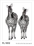 Wandtattoo Zebras Schwarz - Naturfaser - Textil - 85 x 65 x 65 cm
