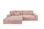 Ecksofa LANA Sofa Cord Recamiere Pink - Ecke davorstehend links