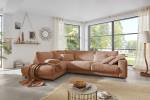 Sofa MADELINE Ecksofa Cord Braun - Ecke davorstehend links