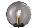 Tischlampe Kugel Lampenschirm Rauchglas Schwarz - Glas - Metall - 25 x 25 x 25 cm