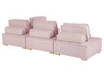 Modulsofa TIBRO 4-tlg Eiche Hell - Pink