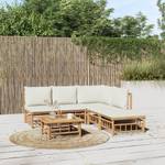 Garten-Lounge-Set 3028492-22 (6-teilig) Weiß - Bambus - 69 x 65 x 69 cm