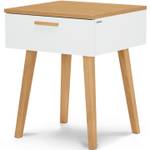 Skandinavischer Nachttisch FRISK Weiß - Kunststoff - Holzart/Dekor - Holz teilmassiv - 48 x 60 x 46 cm