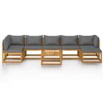 Garten-Lounge-Set (8-teilig) 3009697-11 Grau - Massivholz - Holzart/Dekor - 68 x 29 x 68 cm