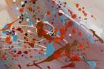 Acrylbild handgemalt Sensuous Dance Beige - Rot - Massivholz - Textil - 100 x 50 x 4 cm
